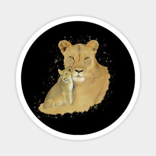 Lioness with Baby - Cat - Predator - Africa Magnet